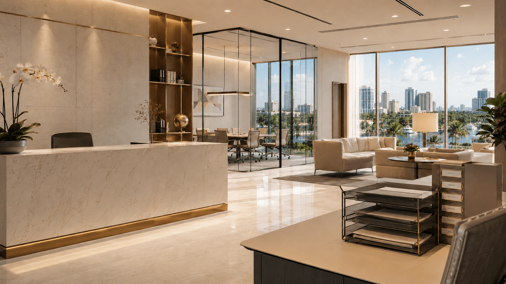 Reception and office premises an international company operates from