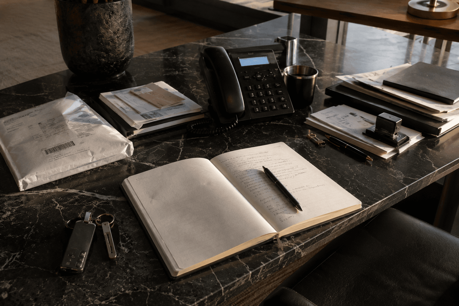 Official correspondence and documentation handled at a business address