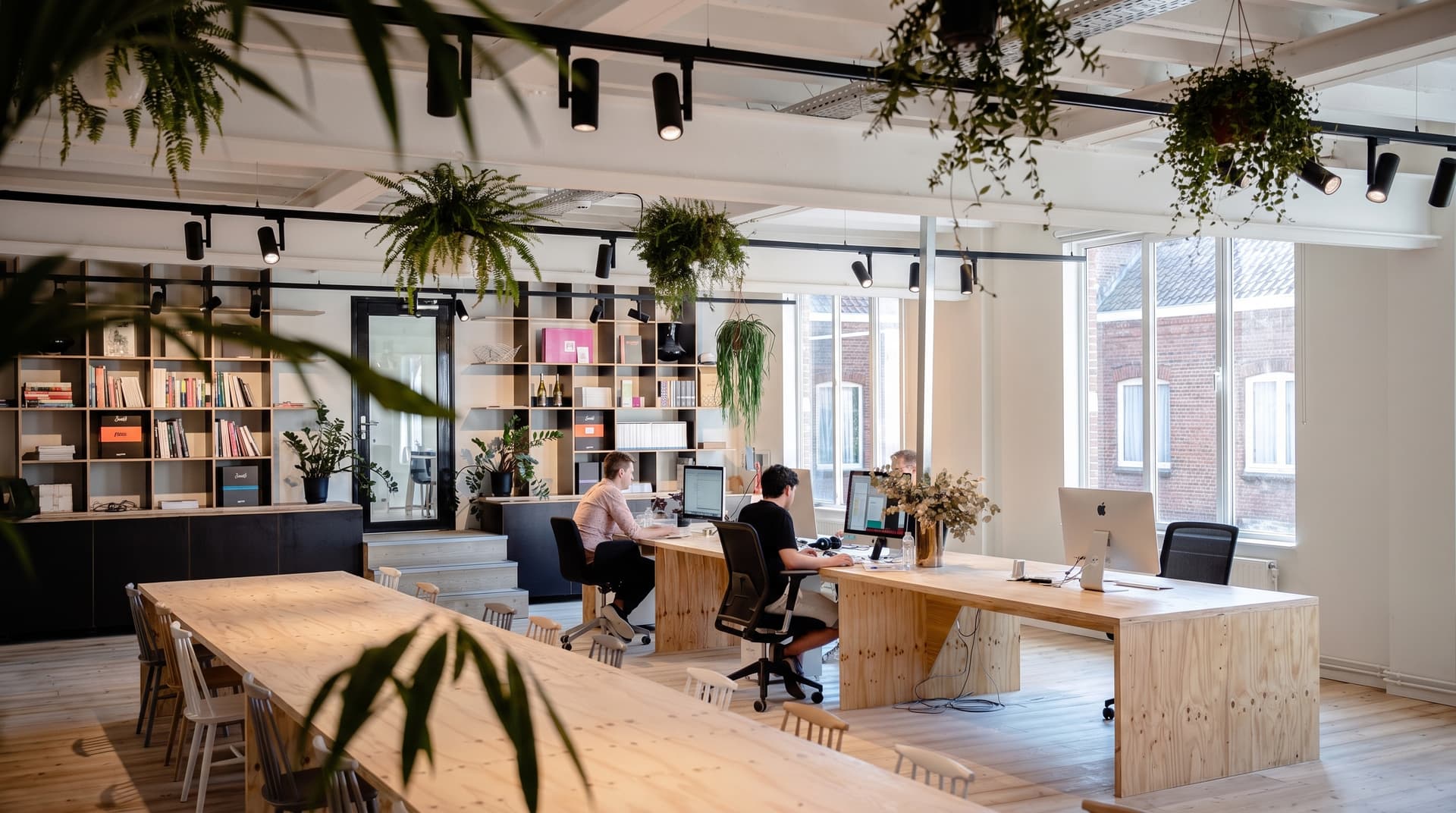 An operating office where an international company actually works